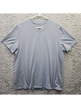 Mott & Bow Driggs T Shirt Large V Neck Men Blue Pima Cotton